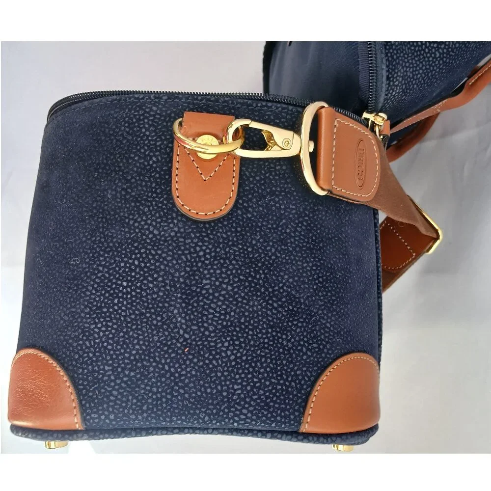 Bric's Dark Ocean Blue - Blue and Brown - Tuscan Train Beauty Case - Travel Bag - Picture 8 of 14